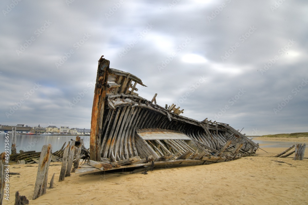 shipwreck on the beach in Brittany France