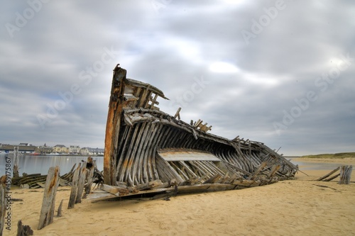 shipwreck on the beach in Brittany France