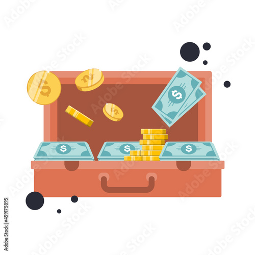 Finance Insurance. Investment. Money security. Flat vector illustration