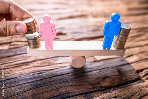 Bilde på lerret Equal Gender Seesaw Balance