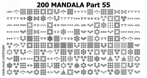 various mandala collections 200 Ethnic Mandala line pattern set Doodles freehand 