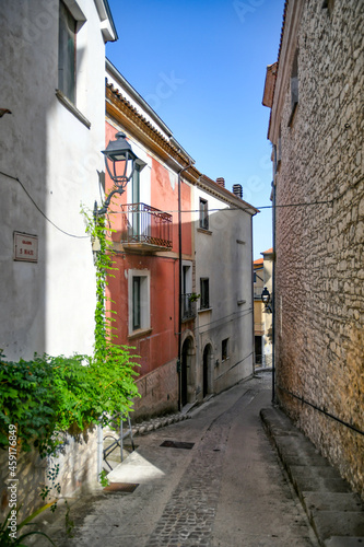A narrow street in Monteroduni, a medieval town of Molise region, Italy.