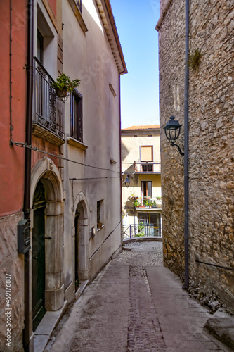 A narrow street in Monteroduni  a medieval town of Molise region  Italy.