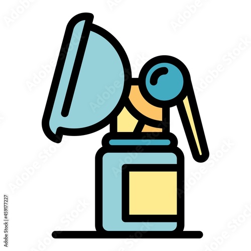Breast pump icon. Outline breast pump vector icon color flat isolated