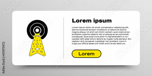 Line Radar icon isolated on white background. Military search system. Colorful outline concept. Vector
