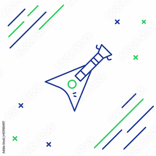 Line Electric bass guitar icon isolated on white background. Colorful outline concept. Vector