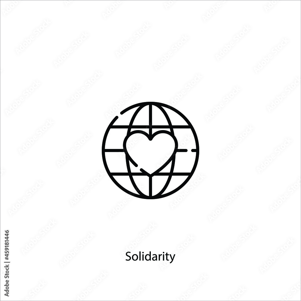 Solidarity icon vector icon.Editable stroke.linear style sign for use web design and mobile apps,logo.Symbol illustration.Pixel vector graphics - Vector 