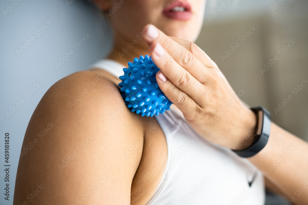 Shoulder Massage Using Trigger Point Spiky Ball Shoulder Massage Using Trigger Point Spiky Ball