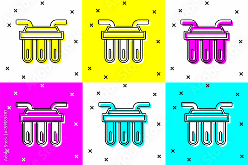 Set Water filter icon isolated on color background. System for filtration of water. Reverse osmosis system. Vector