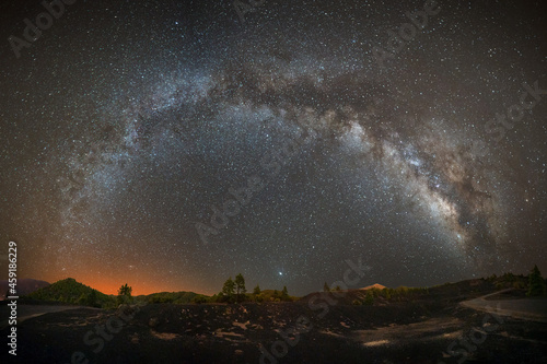 The Milky way over the Cumbre Vieja on La Palma