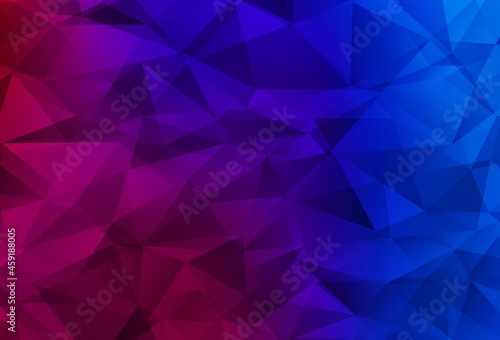 Dark Blue, Red vector gradient triangles template.