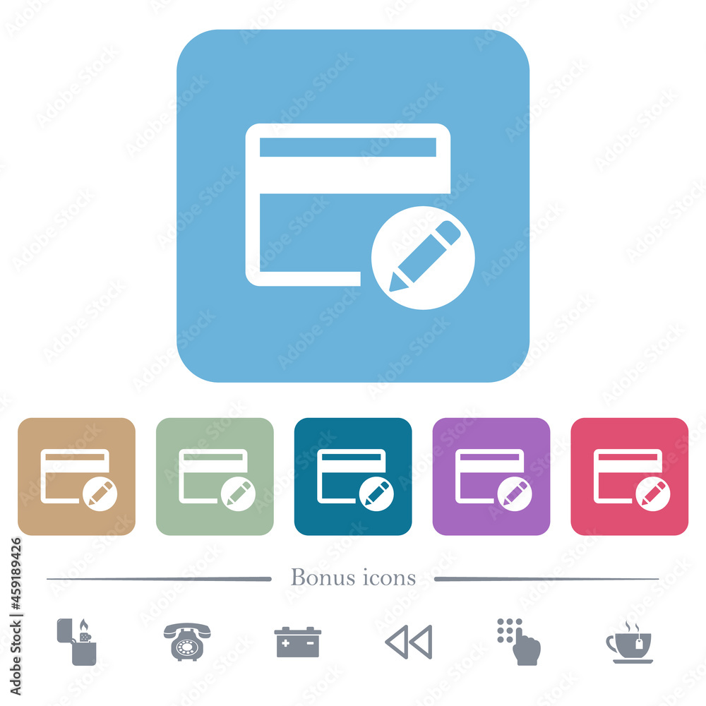 Rename credit card flat icons on color rounded square backgrounds Rename credit card flat icons on color rounded square backgrounds