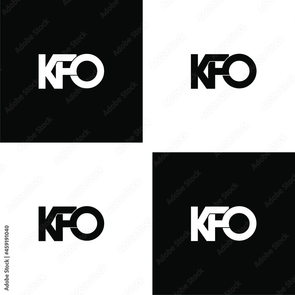 kfo initial letter monogram logo design set kfo initial letter monogram logo design set