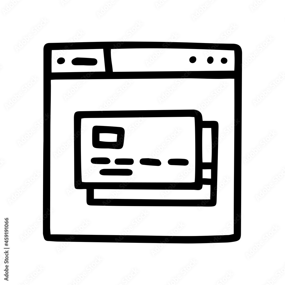 line vector doodle simple icon payment by card line vector doodle simple icon payment by card