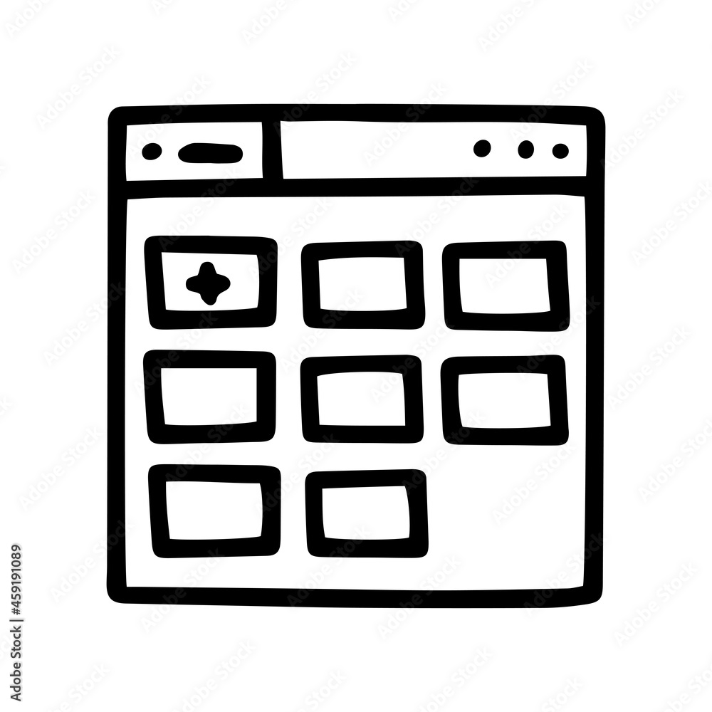 line vector doodle simple icon add file line vector doodle simple icon add file