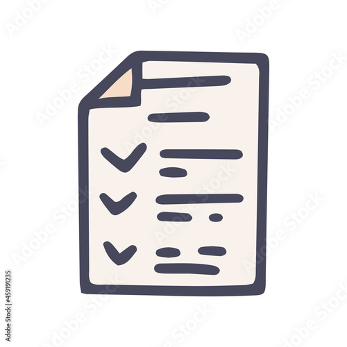 check list color vector doodle simple icon