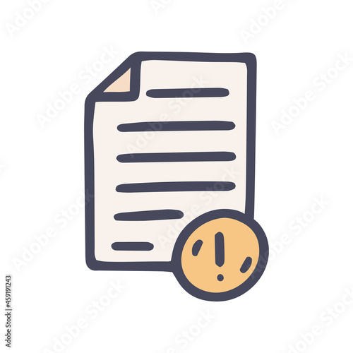 mistake in document color vector doodle simple icon