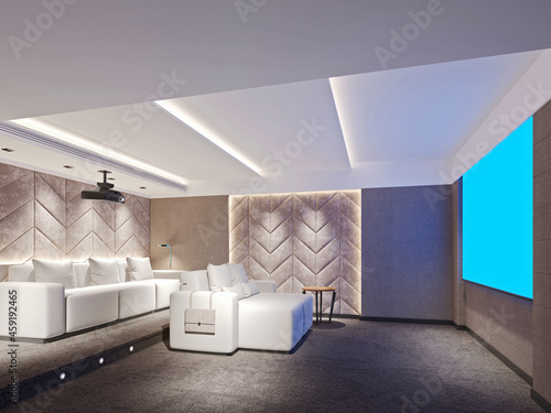 Canvas-taulu 3d render of home cinema room