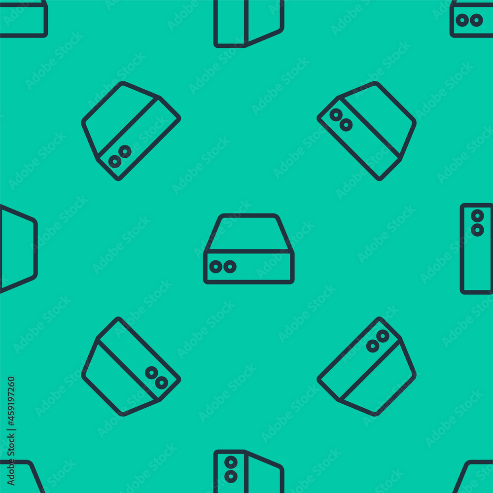 Blue line Server, Data, Web Hosting icon isolated seamless pattern on green background. Vector Blue line Server, Data, Web Hosting icon isolated seamless pattern on green background. Vector