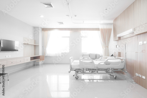 Recovery Room with beds and comfortable medical equipped in a hospital