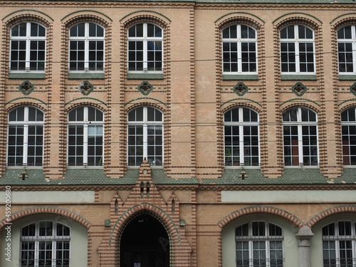 The details of a classical architecture in Wrocław, Poland