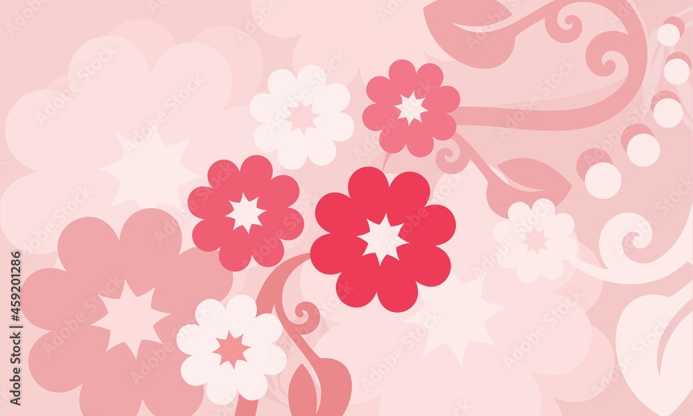 light pink background image with floral motifs in it