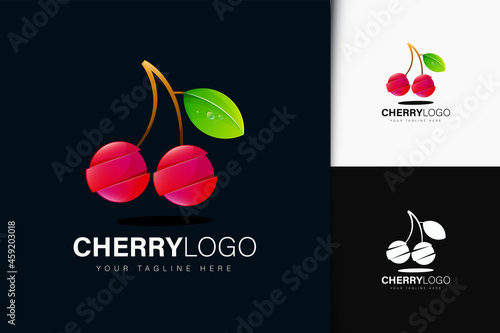 Cherry logo design with gradient