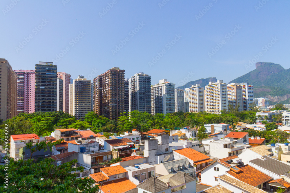 houses and buildings in Barra da Tijuca in Rio de Janeiro.
