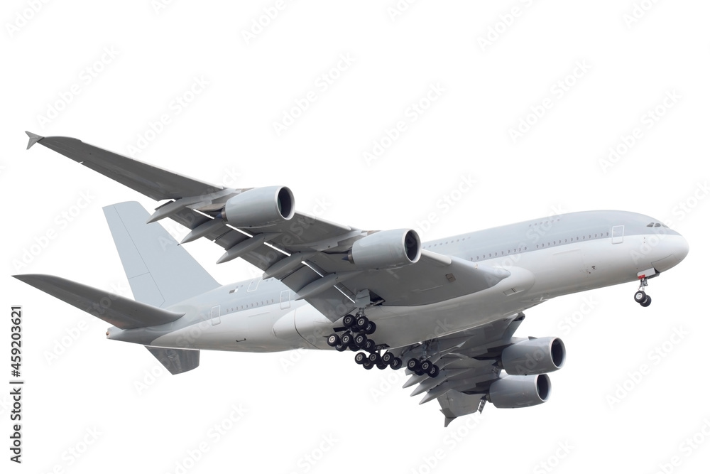 passenger airplane isolated on white background with clipping path