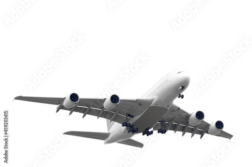 Passenger aircraft isolated on white background with clipping path