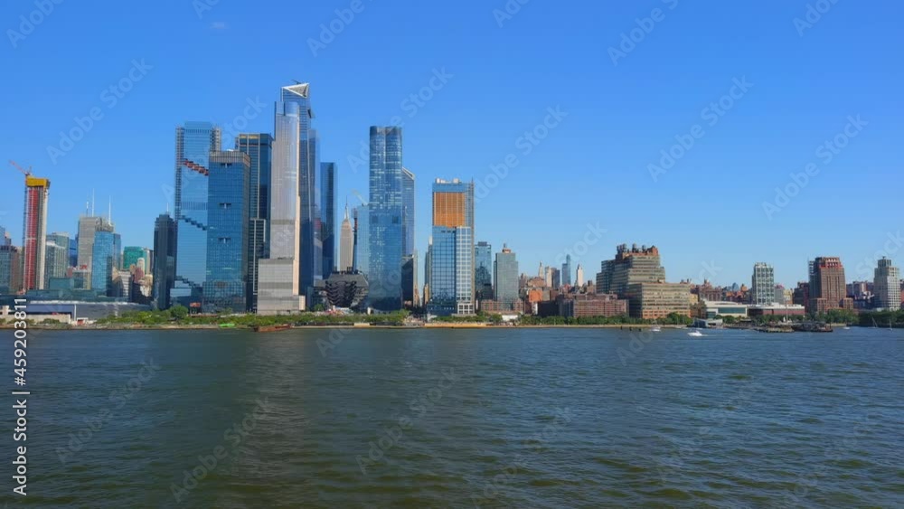 Scenic aerial view of the Hudson Yards Skyline in NYC Scenic aerial view of the Hudson Yards Skyline in NYC