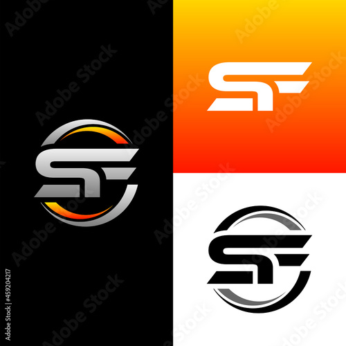 SF Letter Initial Logo Design Template Vector Illustration