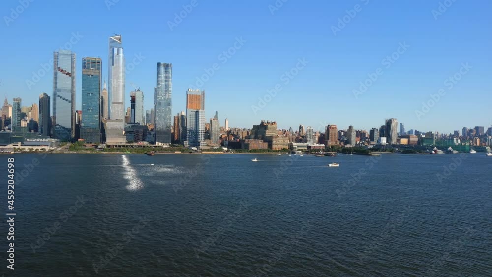 Distant View of the Hudson River and the Hudson Yard Skyline Distant View of the Hudson River and the Hudson Yard Skyline