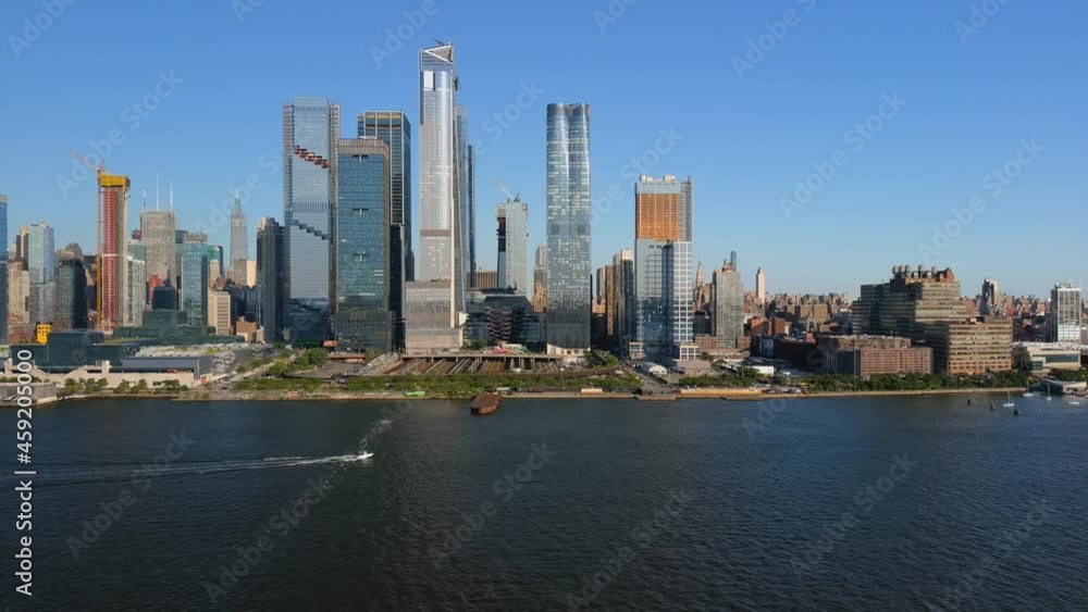Aerial Pull Back View of the Hudson Yards Aerial Pull Back View of the Hudson Yards