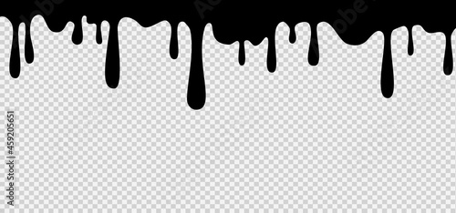 Halloween party background with black slime flow form top isolated png or transparent texture,blank space for text,element template for poster,brochures, online advertising,vector illustration