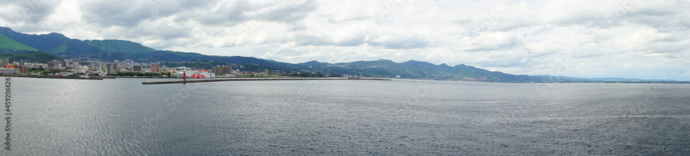 Panoramic view of Beppu Cruise Port and Peppu Bay in Oita, Japan - 日本 大分県 別府湾 別府港 パノラマ