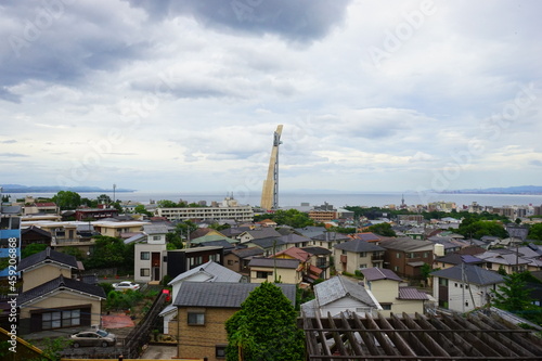 Cityscape of Beppu and B-CON Plaza, Global Tower in Oita, Japan - 日本 大分 別府 グローバルタワー ビーコンプラザ と 別府の街並み	