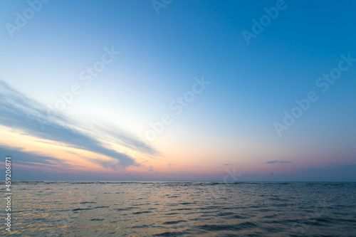 Blue sky and blue sea natural abstract background