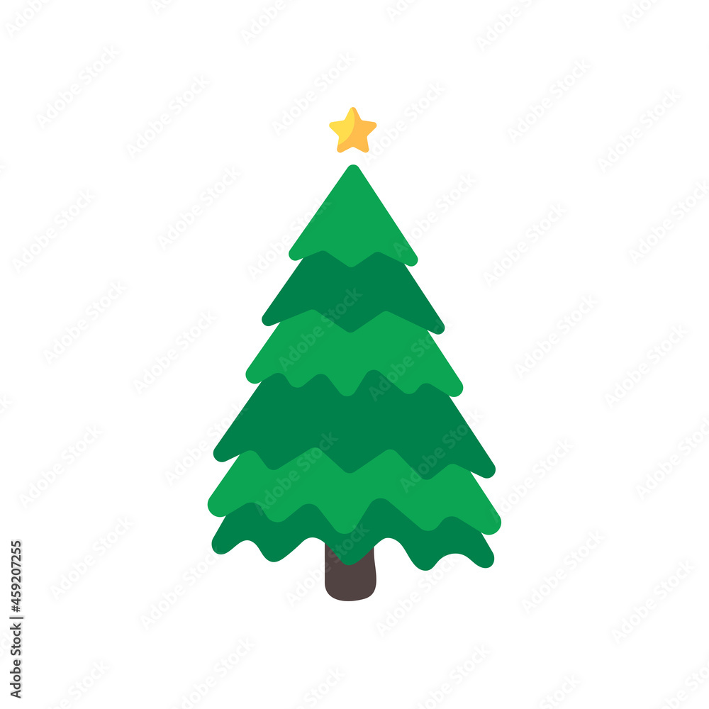 Christmas tree. Green pine tree decorated with stars for Christmas decorations. Christmas tree. Green pine tree decorated with stars for Christmas decorations.