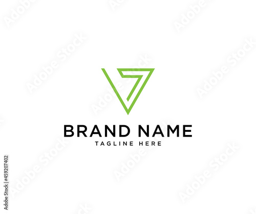 Letter V number 7 logo design vector template