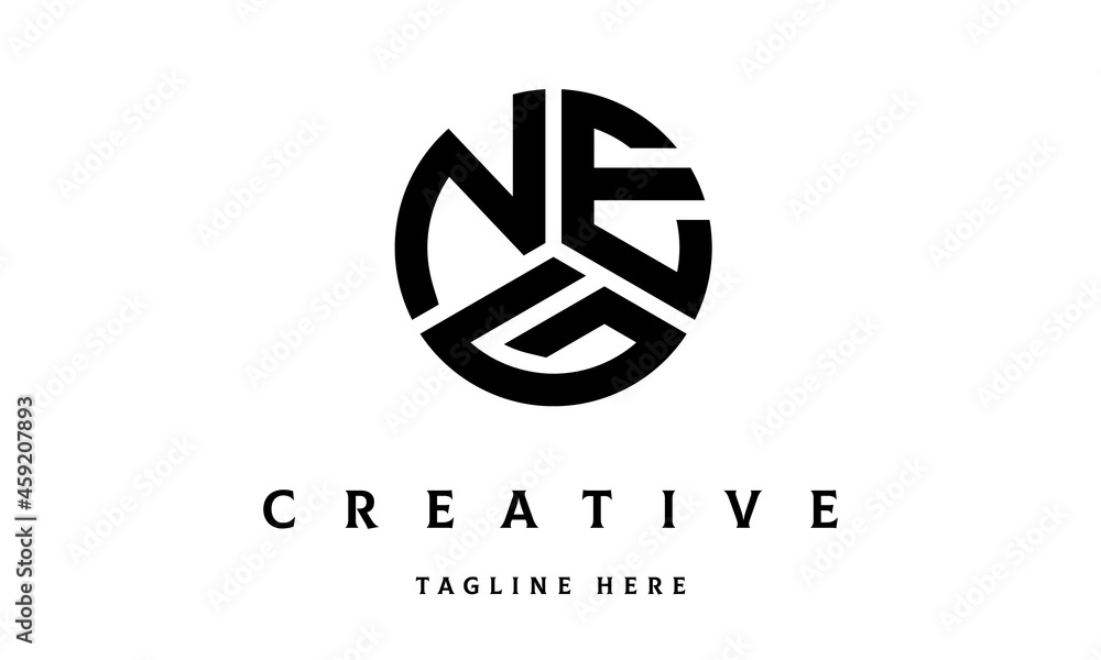 NEG circle three letter logo vector NEG circle three letter logo vector