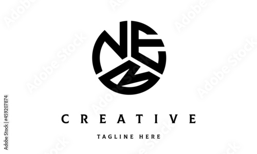 NEB circle three letter logo vector