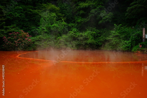 Chinoike Jigoku or Blood Pond Hell in Beppu, Oita, Japan - 日本 九州 大分県 別府 血の池地獄