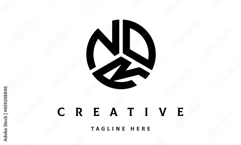 NOR circle three letter logo vector NOR circle three letter logo vector