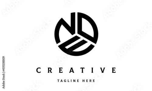 NOE circle three letter logo vector