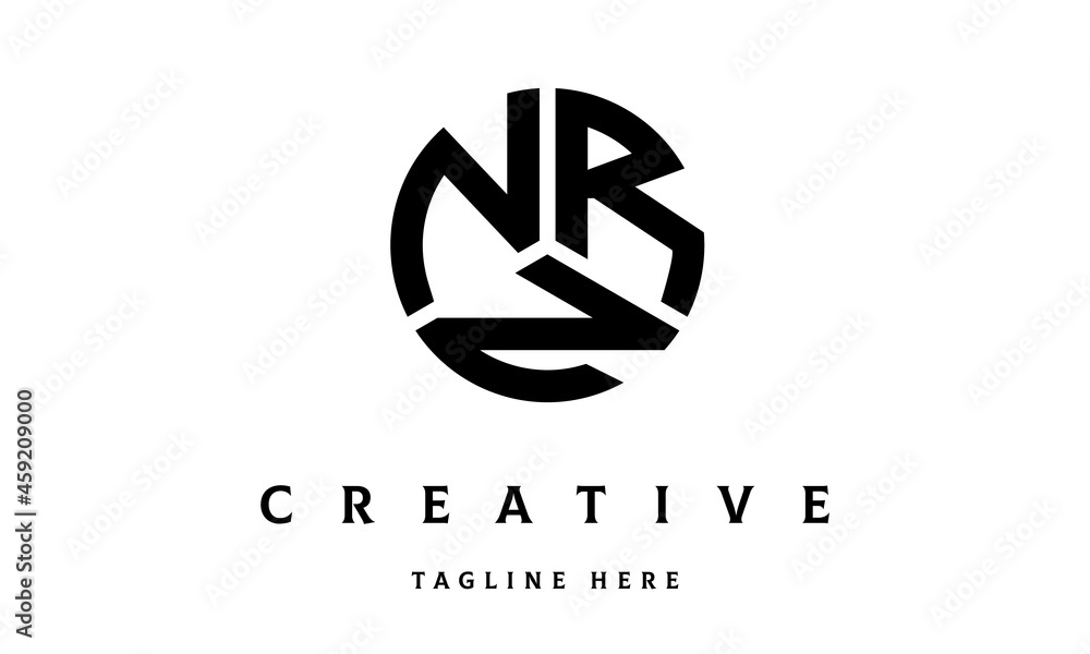 NRN circle three letter logo vector NRN circle three letter logo vector