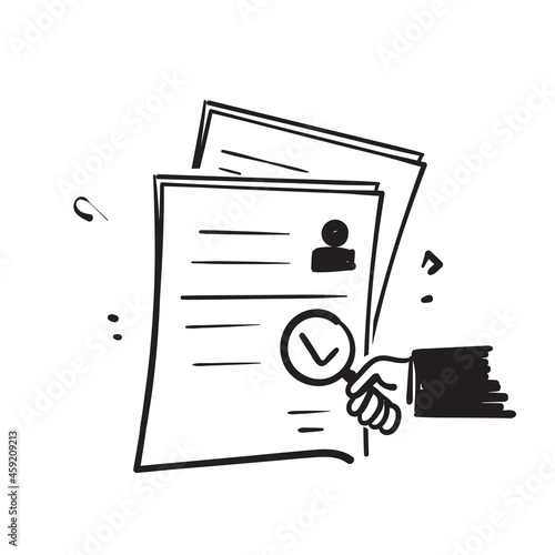 hand drawn doodle cv resume icon