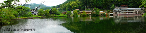 Landscape of Kinrin Lake in Yufuin  Oita  Japan -                                      