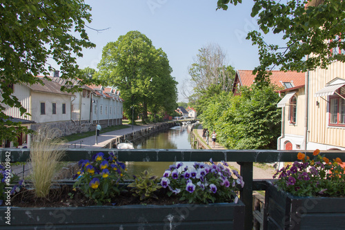 Small town Trosa in a sunny day, Sweden.