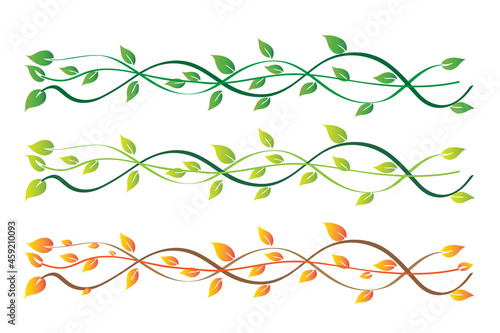 Set of swirly leaves icon vector logo design banner template